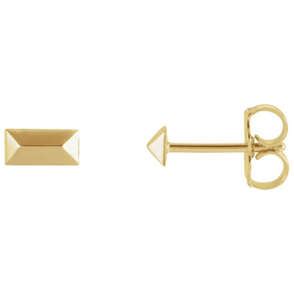 Geometric Stud Earrings, 5.85 x 2.85 mm