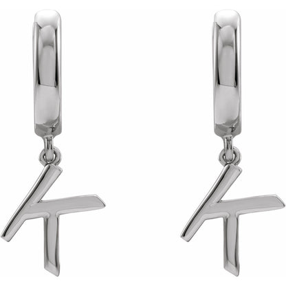 Initial Hinged Huggie Earring