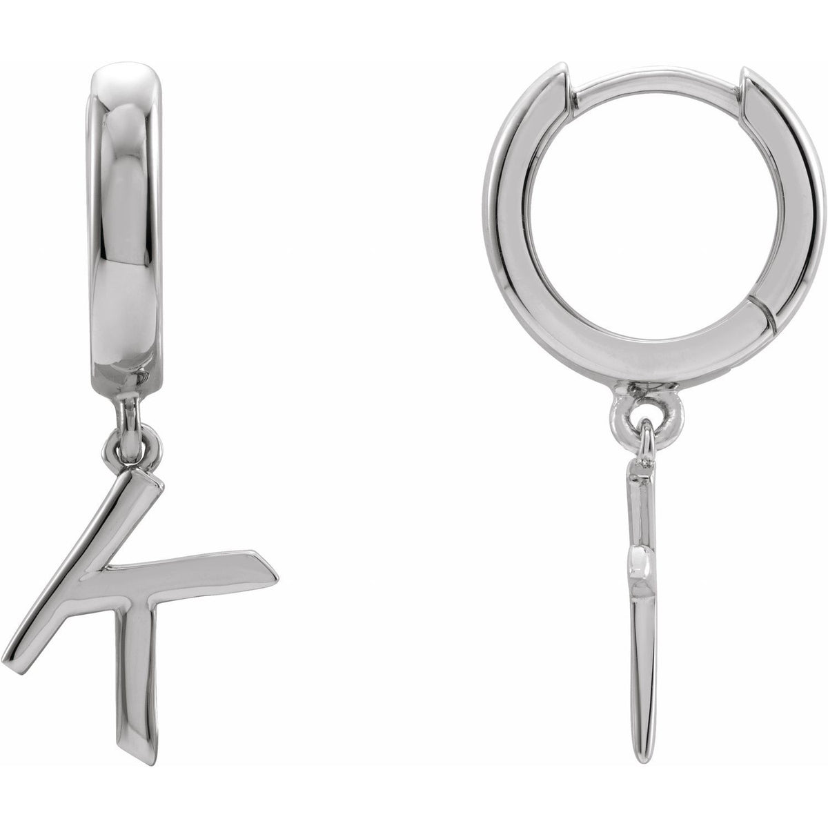 Initial Hinged Huggie Earring