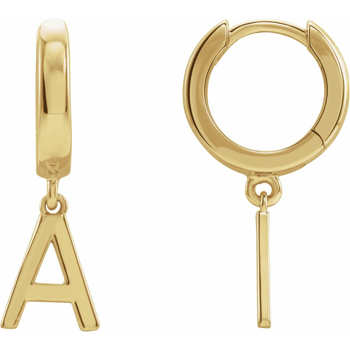 Initial Hinged Huggie Earring