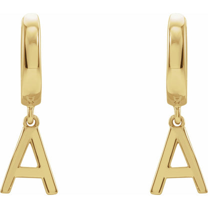 Initial Hinged Huggie Earring