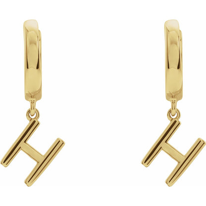 Initial Hinged Huggie Earring