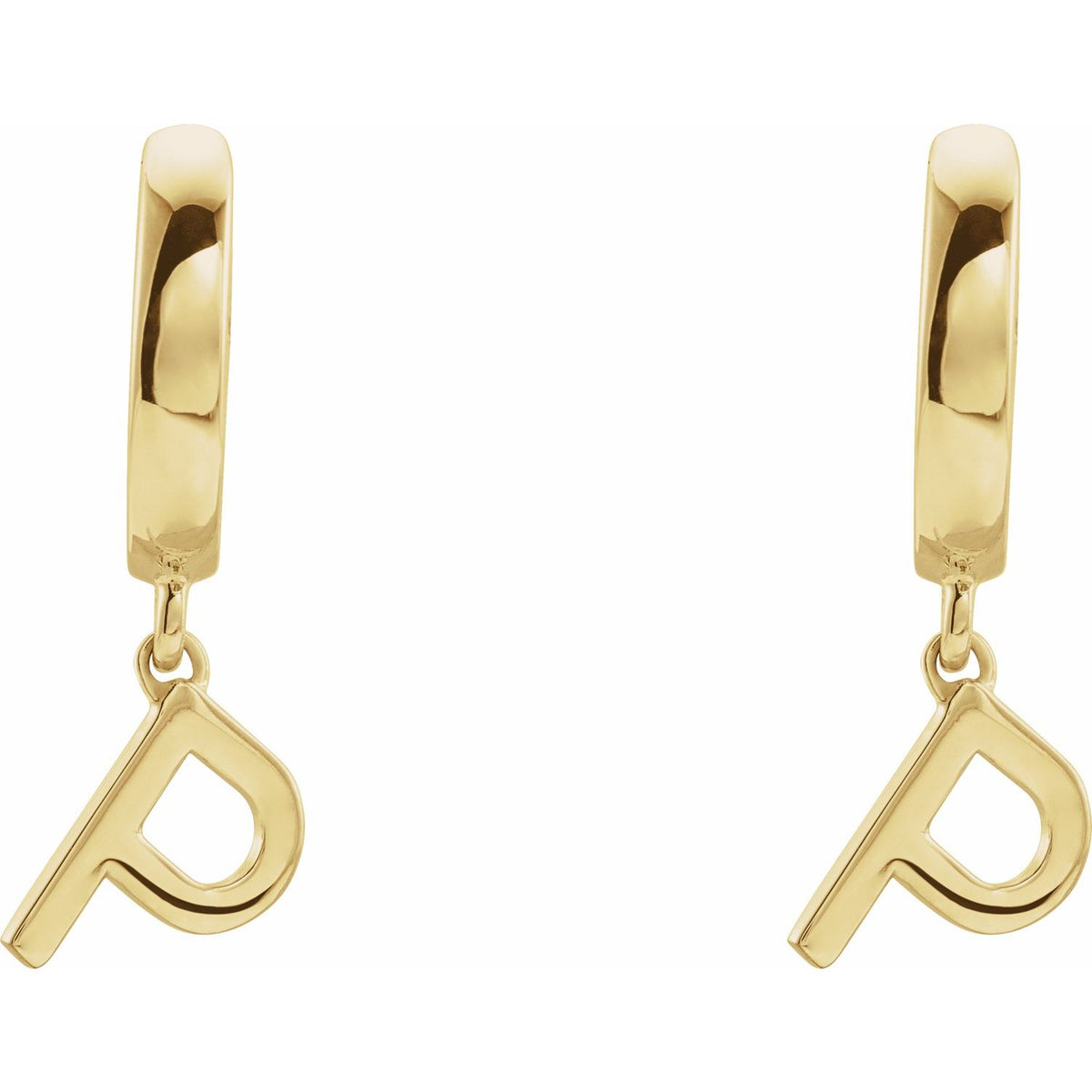 Initial Hinged Huggie Earring