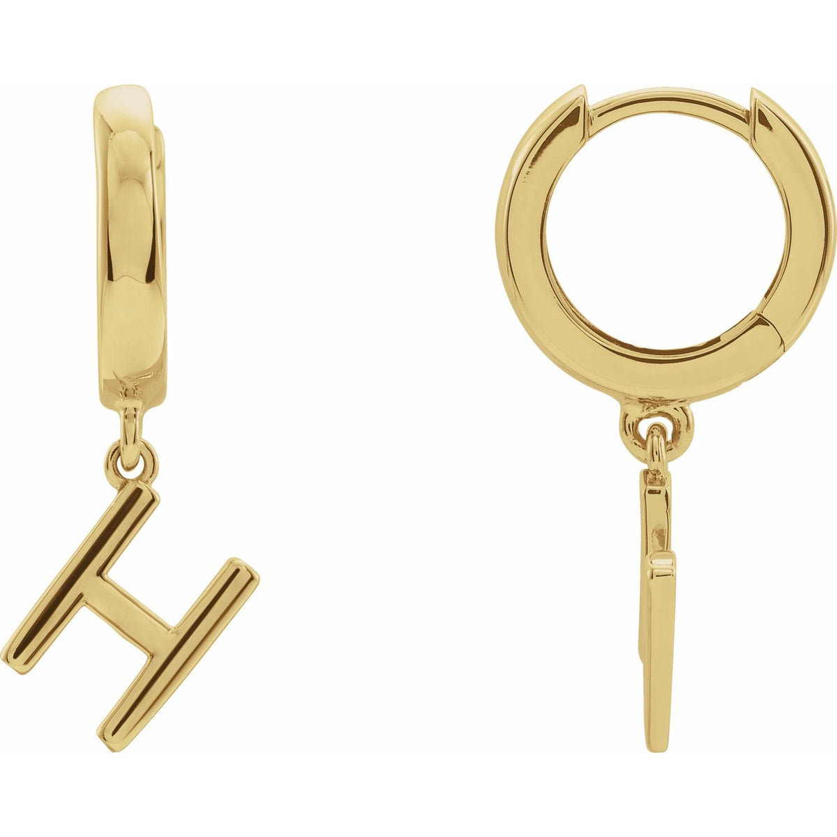 Initial Hinged Huggie Earring