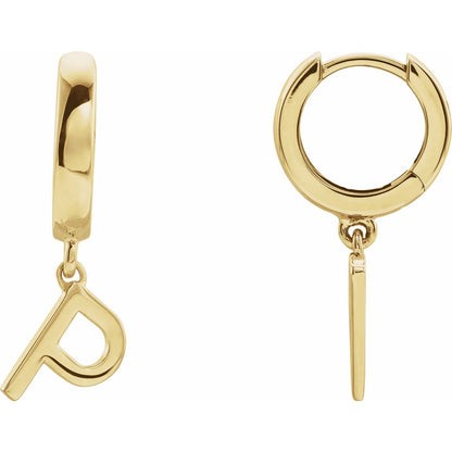 Initial Hinged Huggie Earring