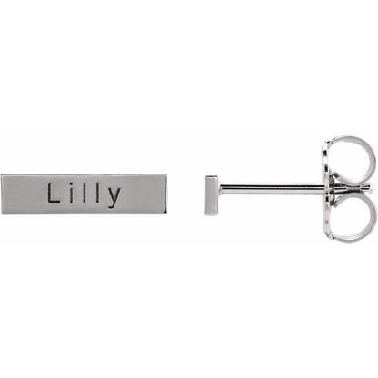 Engravable Bar Earrings
