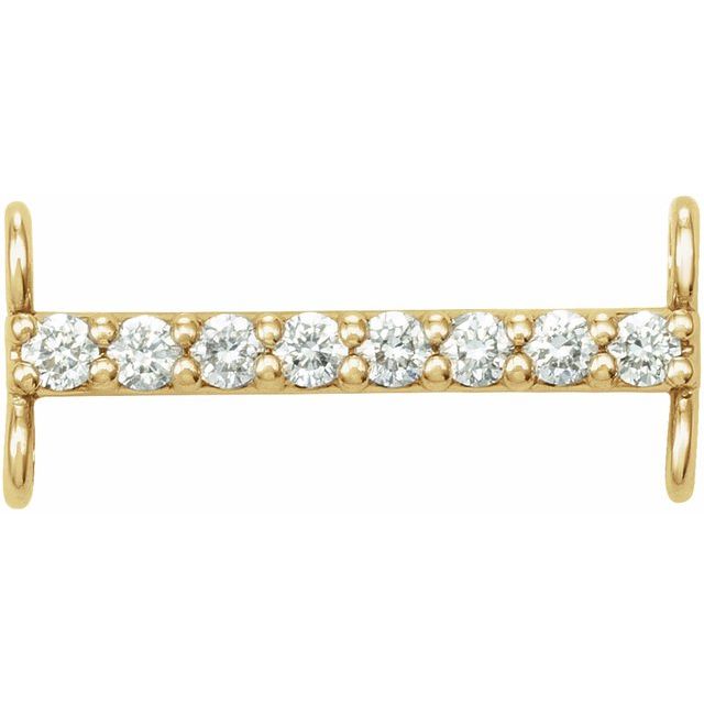 .07 CTW Natural Diamond Bar Link, 2.3 mm x 12.7 mm, Accented