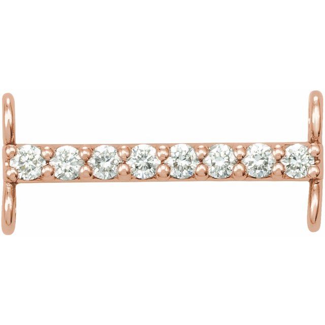 .07 CTW Natural Diamond Bar Link, 2.3 mm x 12.7 mm, Accented