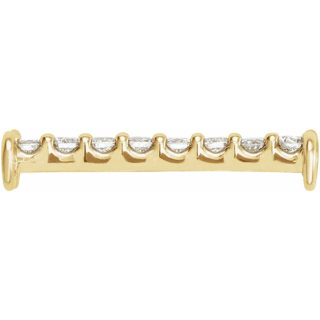.07 CTW Natural Diamond Bar Link, 2.3 mm x 12.7 mm, Accented