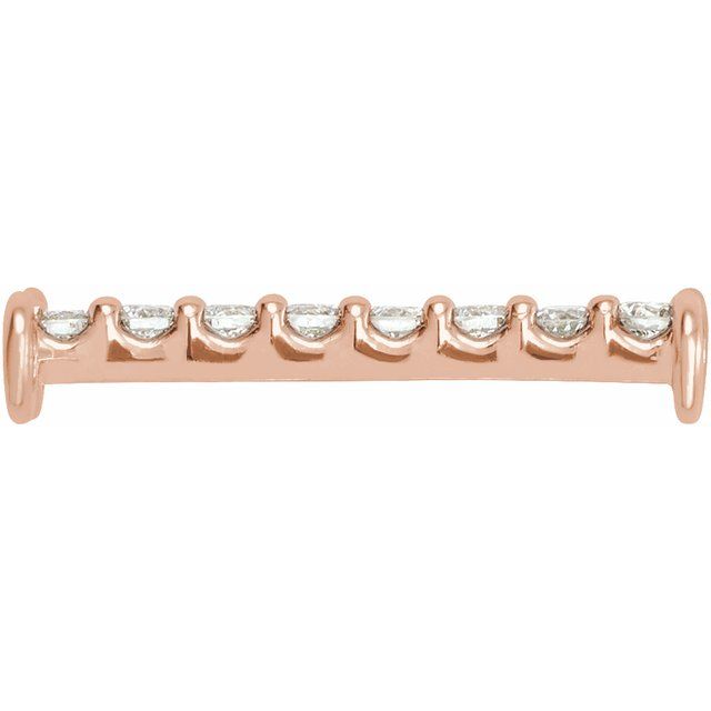 .07 CTW Natural Diamond Bar Link, 2.3 mm x 12.7 mm, Accented