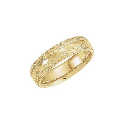 14K Yellow Gold Faceted Band