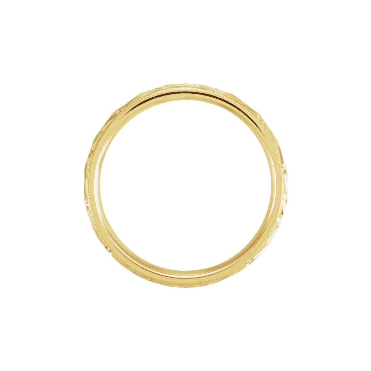 14K Yellow Gold Faceted Band