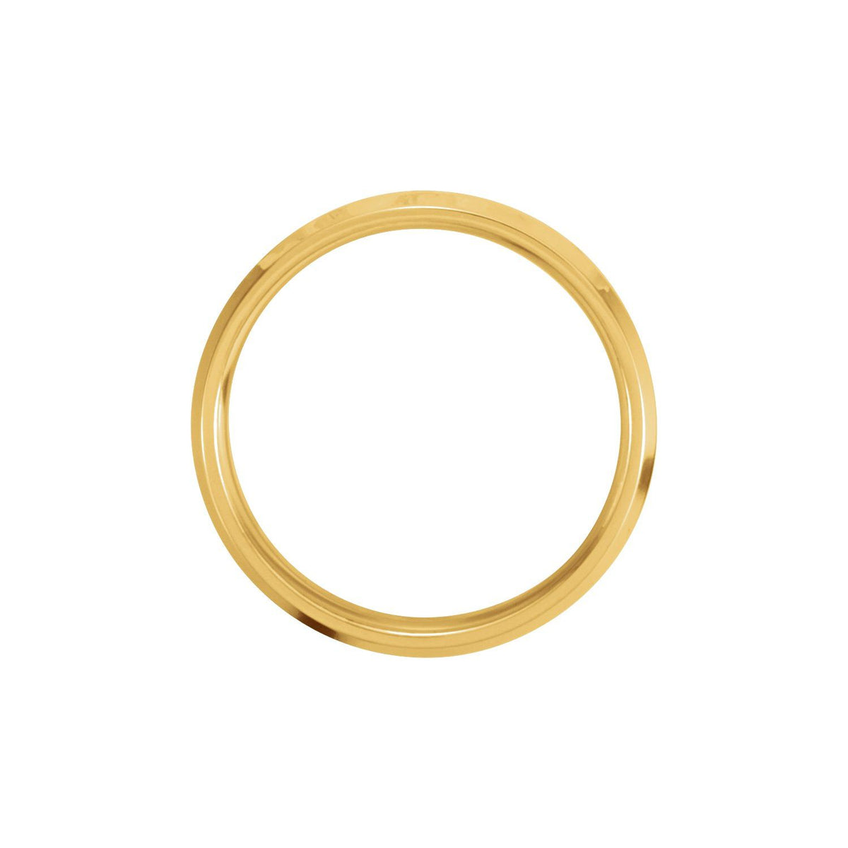 14K Yellow/White Gold Beveled-Edge Inlay Flat Comfort-Fit Band