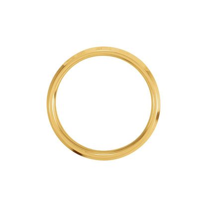 14K Yellow/White Gold Beveled-Edge Inlay Flat Comfort-Fit Band