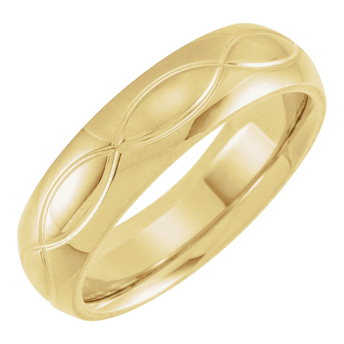 14K Yellow Gold Infinity-Inspired Comfort-Fit Half Round Band