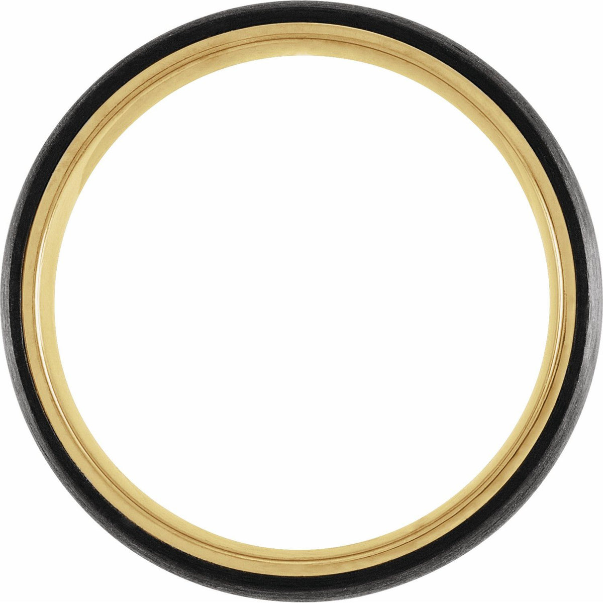 18K Yellow Gold PVD Titanium Comfort-Fit Half Round Band