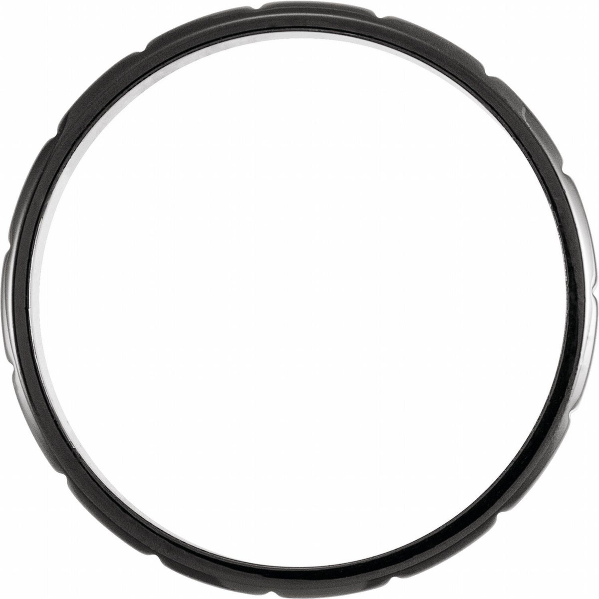Black PVD Titanium Grooved Comfort-Fit Flat Band