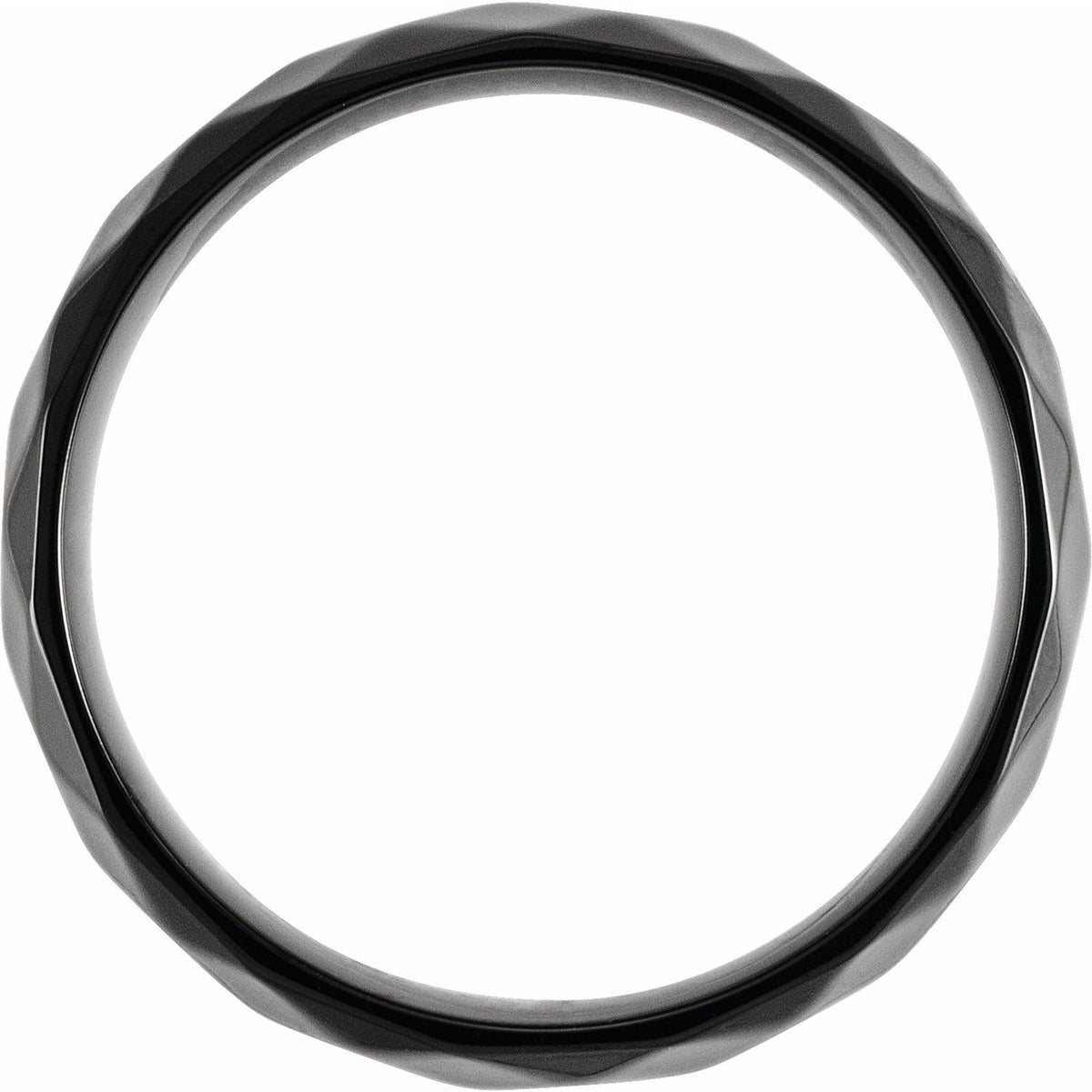 Black PVD Titanium Geometric Faceted Comfort-Fit Band