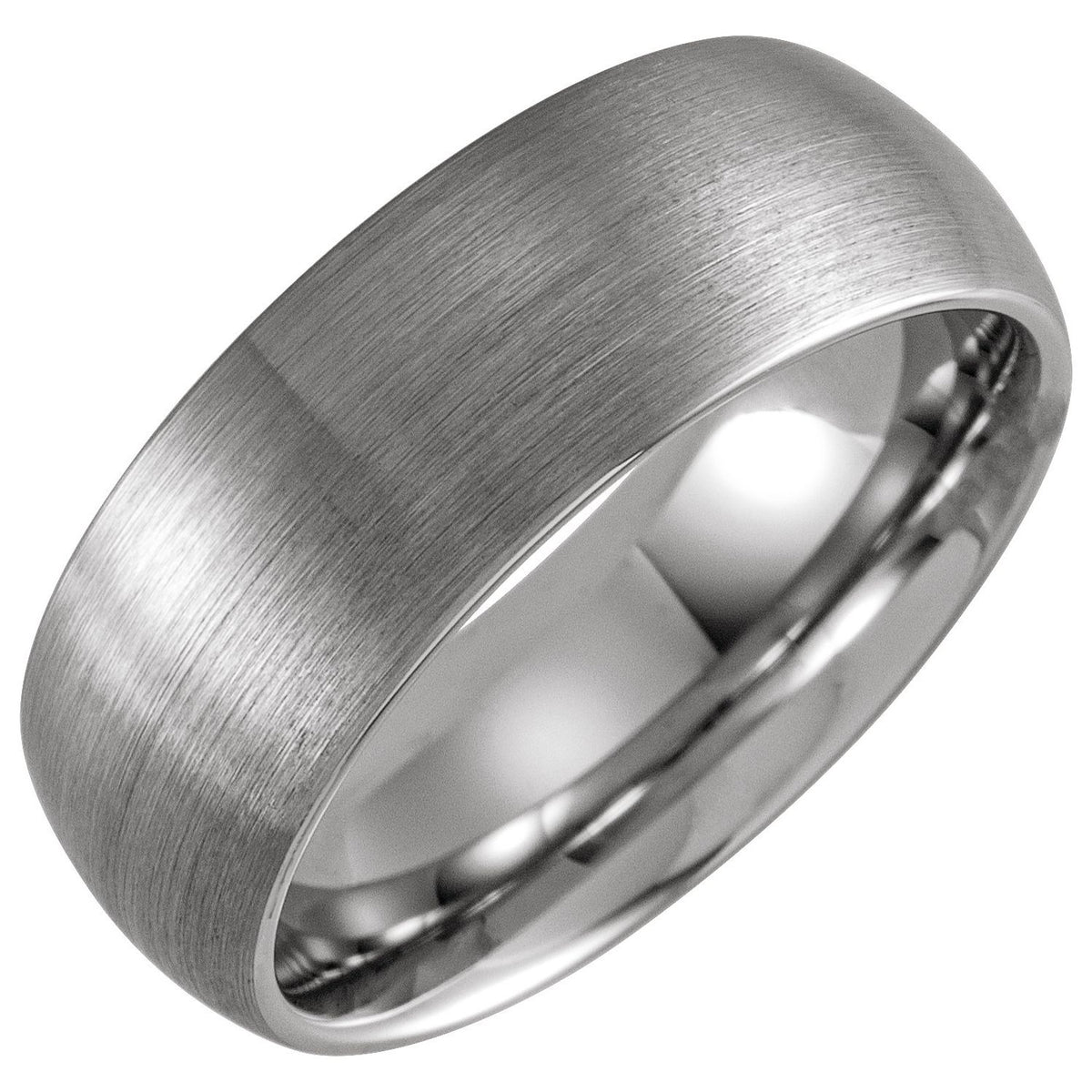 Tungsten Comfort-Fit Half Round Band, 8 mm