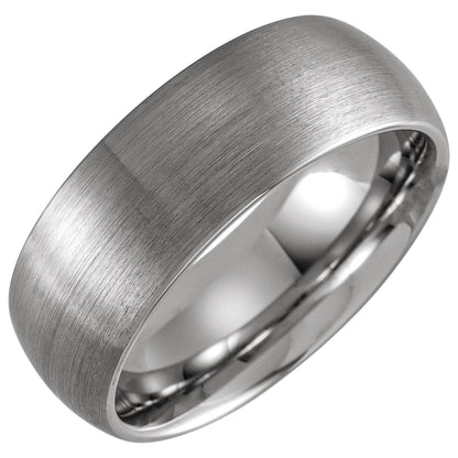 Tungsten Comfort-Fit Half Round Band, 8 mm