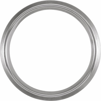 Tungsten Comfort-Fit Half Round Band, 8 mm, Half-Round Satin Finish
