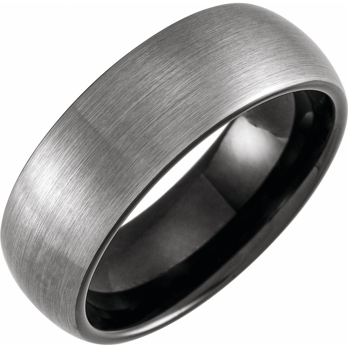 Black PVD Tungsten Comfort-Fit Half Round Band