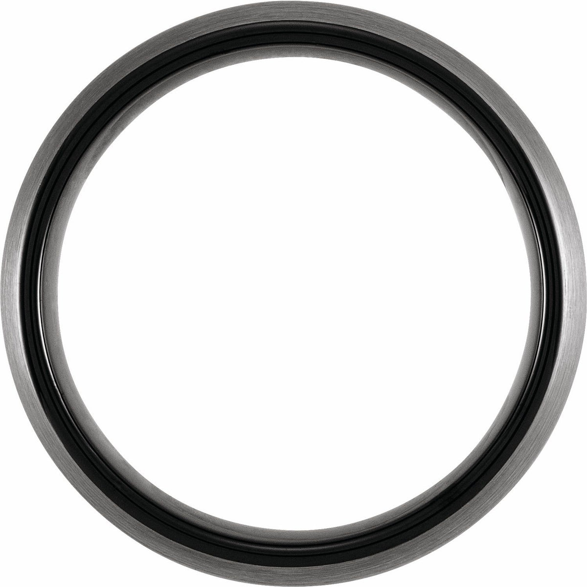 Black PVD Tungsten Comfort-Fit Half Round Band