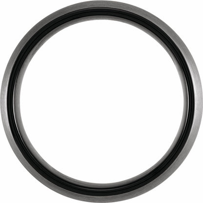 Black PVD Tungsten Comfort-Fit Half Round Band