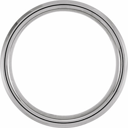 Tungsten Beveled Band with Color Chip Inlay, 8 mm