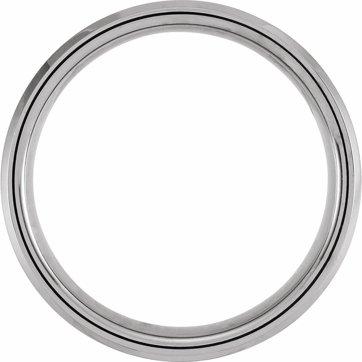 Tungsten Beveled Band with Color Chip Inlay, 8 mm, Multi-Color Beveled-Edge Comfort-Fit