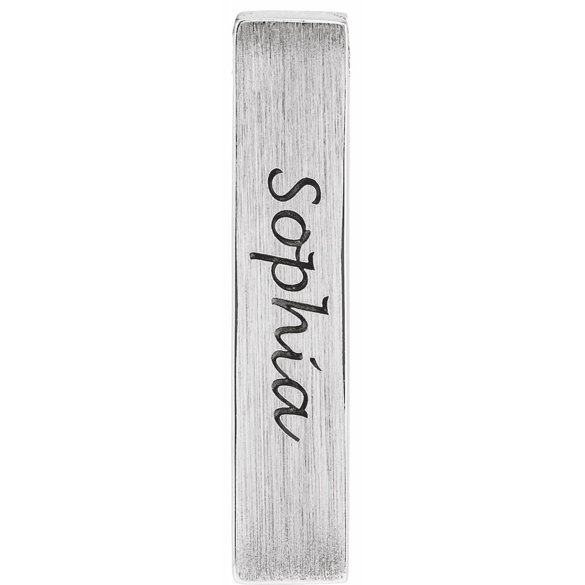 Sterling Silver Engravable Sculptural Bar Pendant