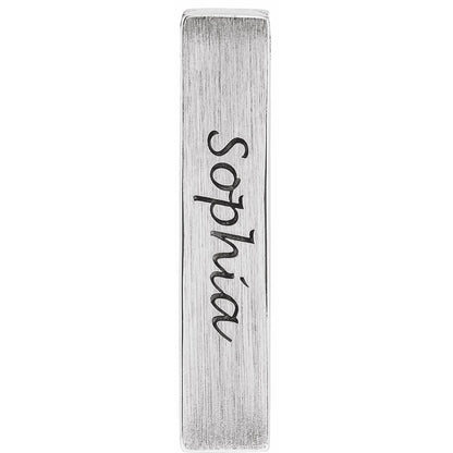 Sterling Silver Engravable Sculptural Bar Pendant