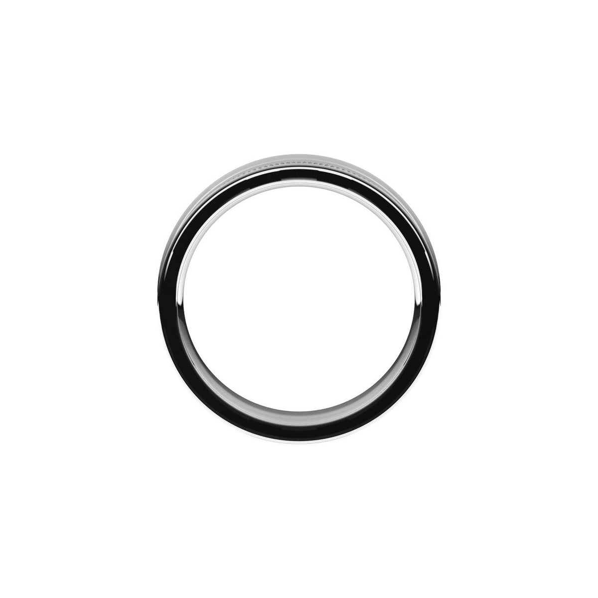 Milgrain Stepped-Edge Concave Band, 5 mm