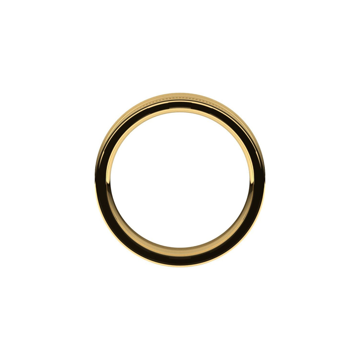 Milgrain Stepped-Edge Concave Band, 5 mm, Style 2