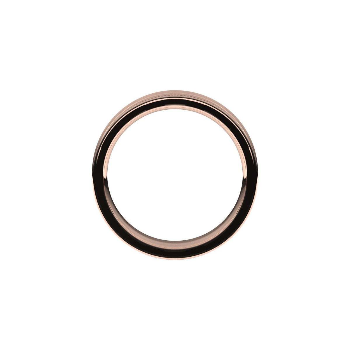 Milgrain Stepped-Edge Concave Band, 5 mm