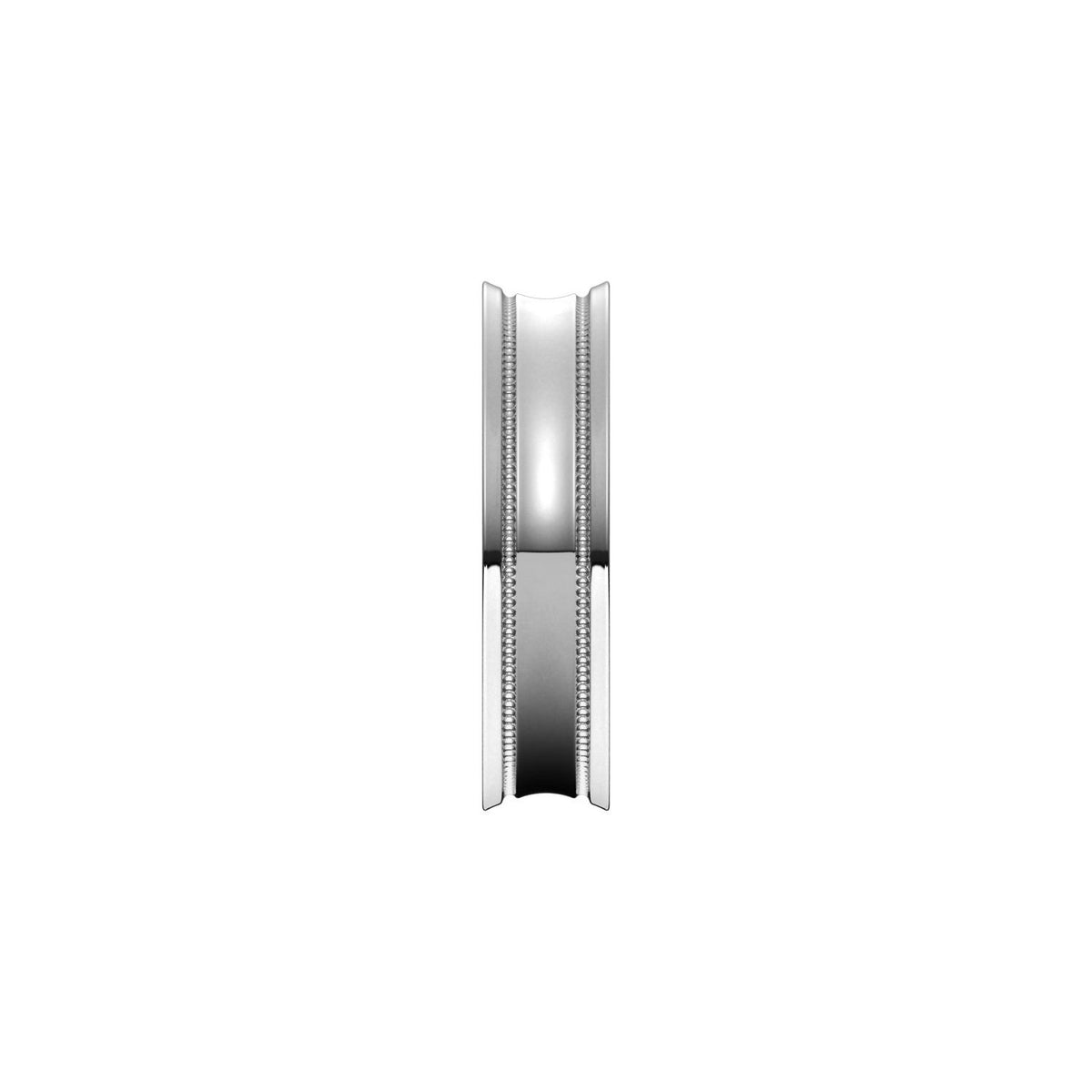 Milgrain Stepped-Edge Concave Band, 5 mm