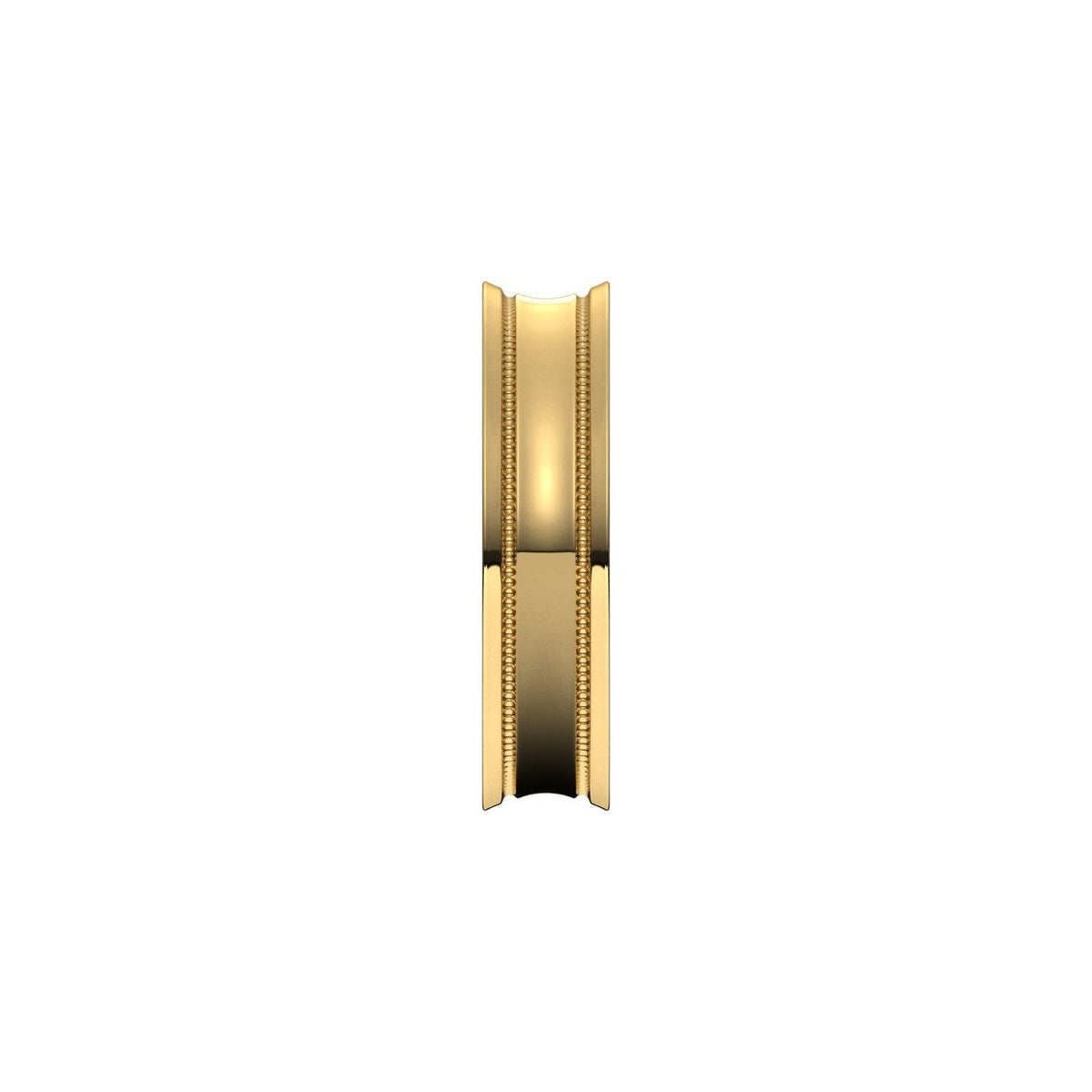 Milgrain Stepped-Edge Concave Band, 5 mm