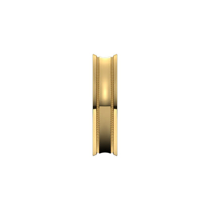Milgrain Stepped-Edge Concave Band, 5 mm, Style 2