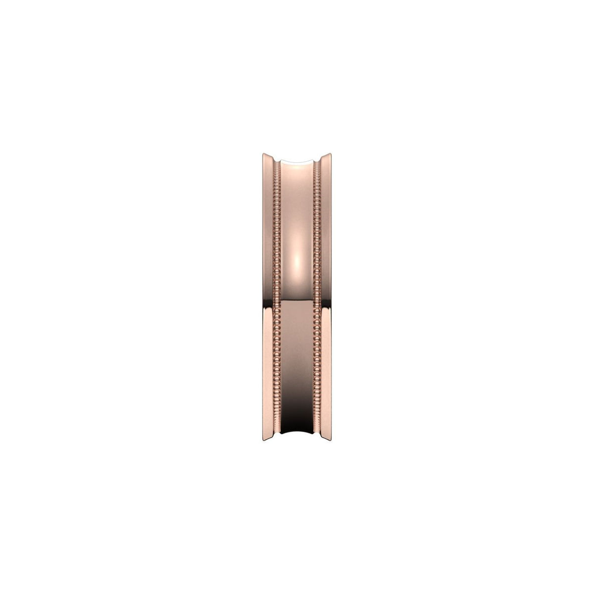 Milgrain Stepped-Edge Concave Band, 5 mm