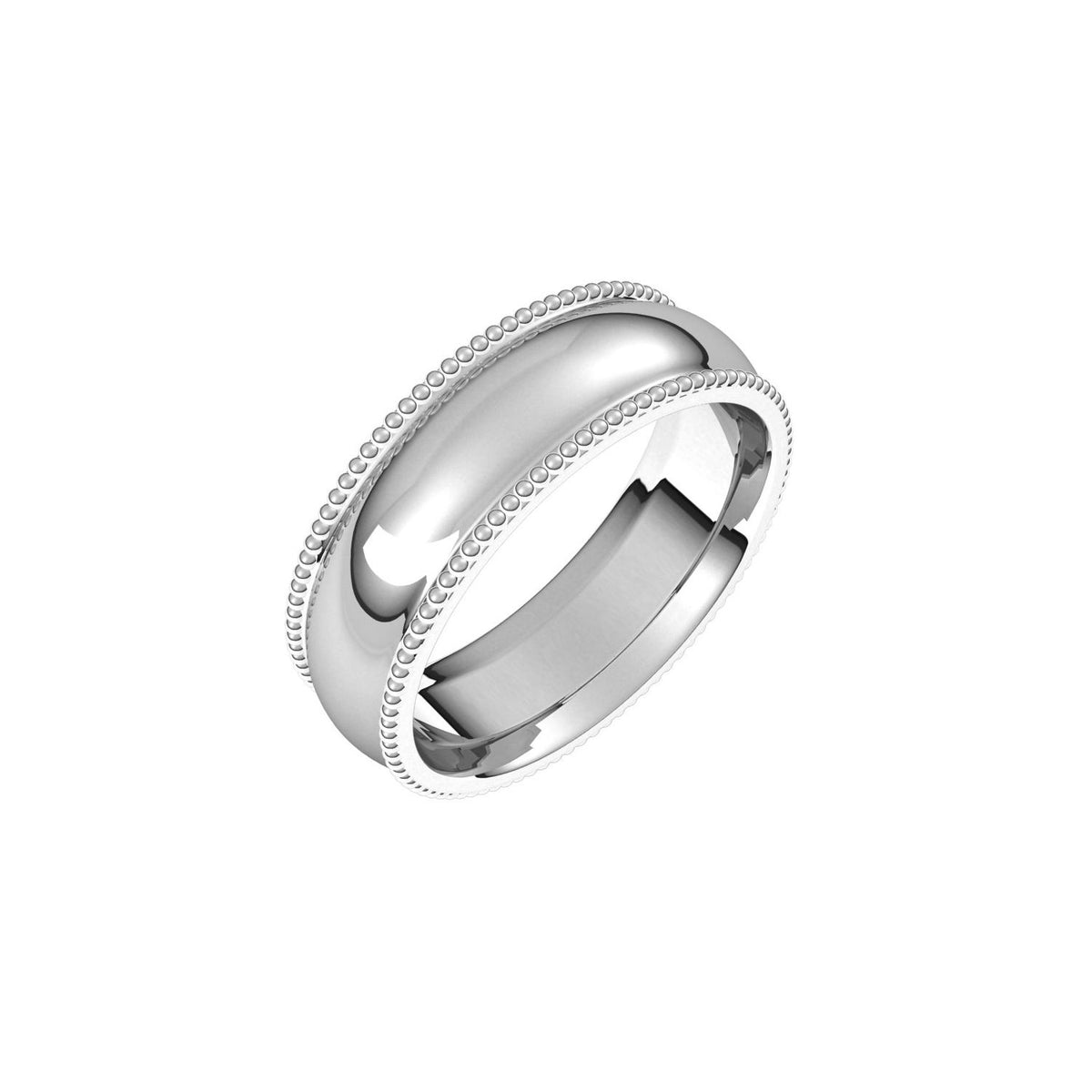 Beaded Comfort-Fit Half Round Band