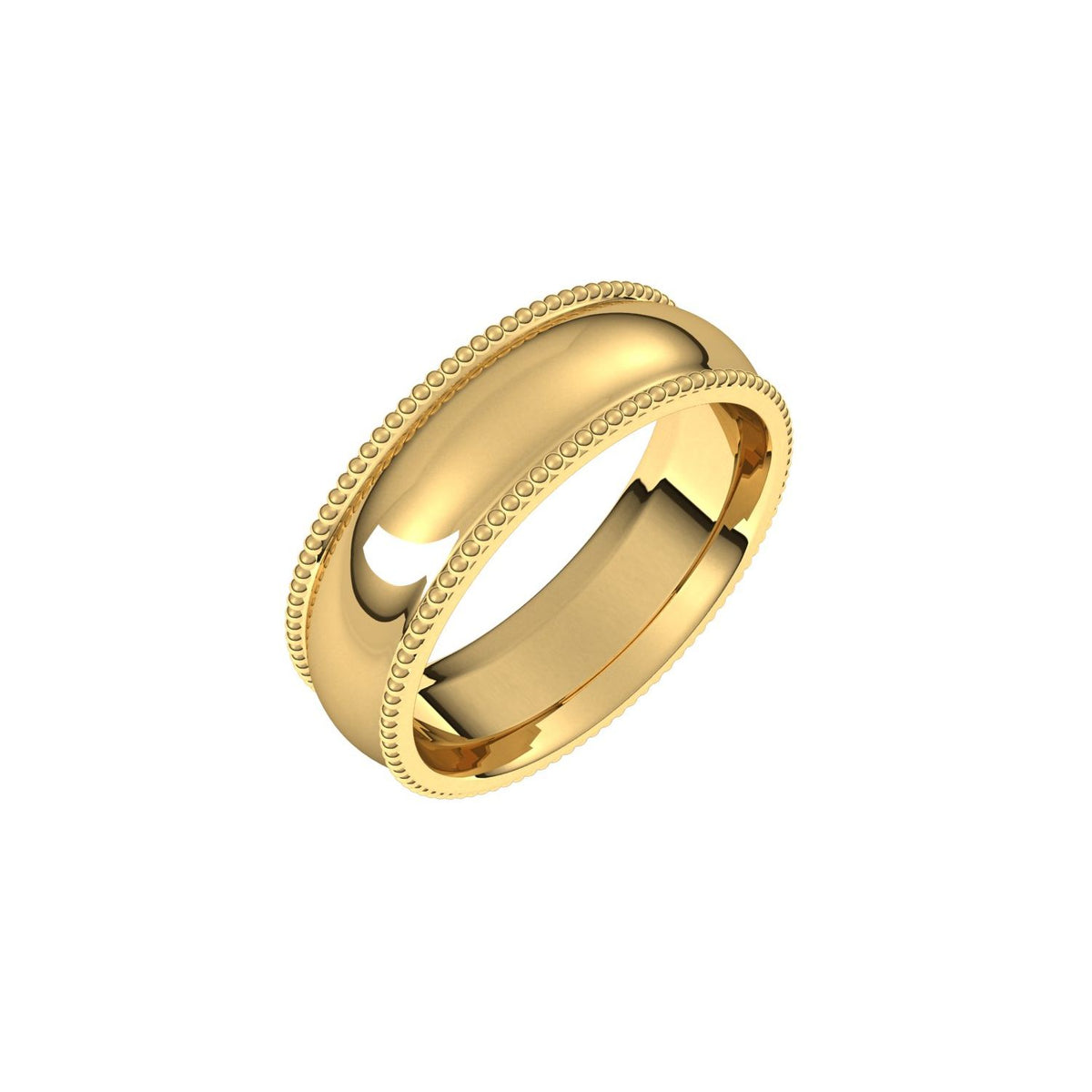 Beaded Comfort-Fit Half Round Band