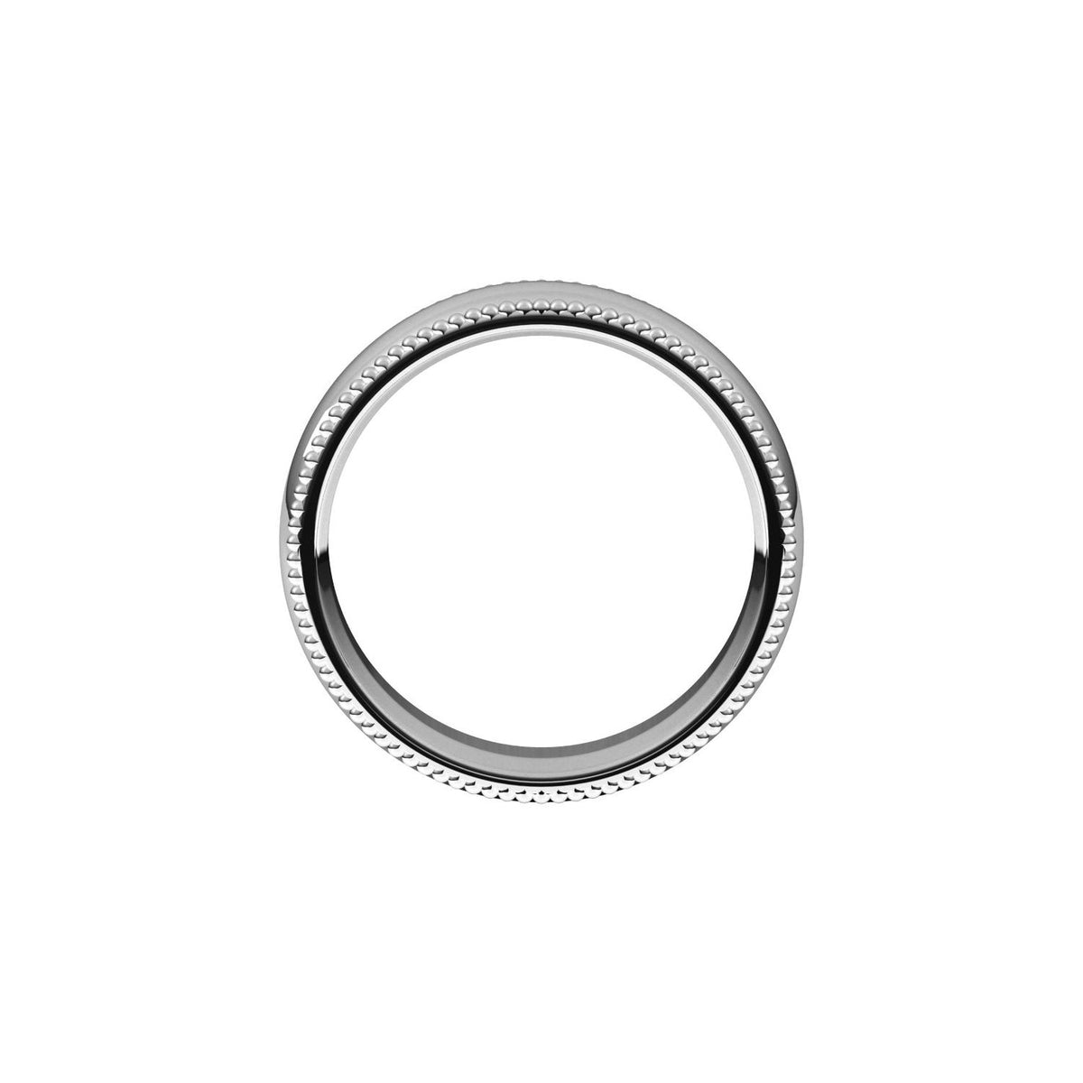 Beaded Comfort-Fit Half Round Band