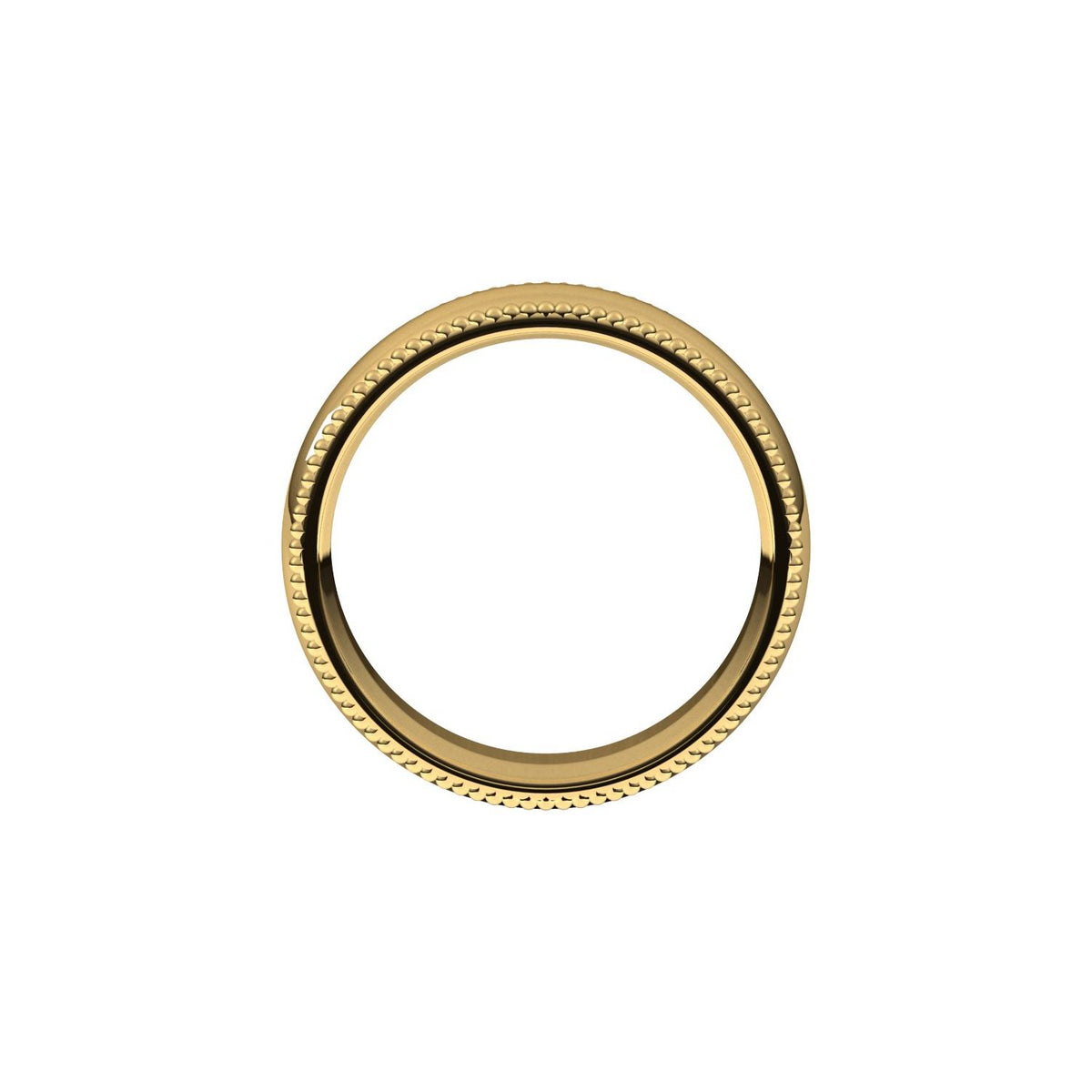Beaded Comfort-Fit Half Round Band
