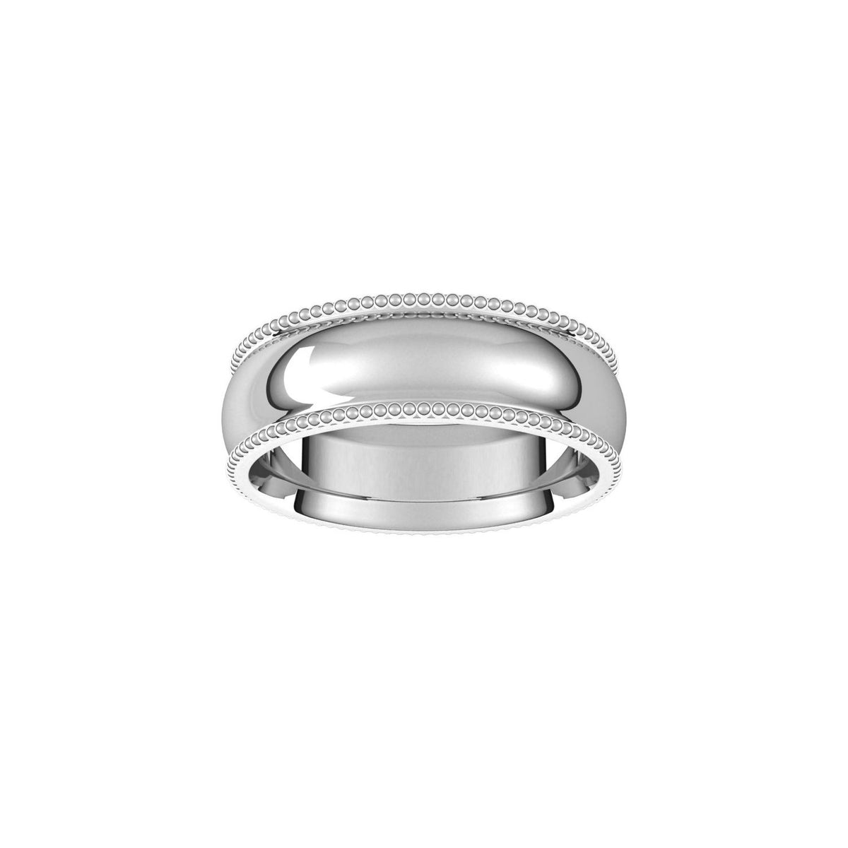 Beaded Comfort-Fit Half Round Band