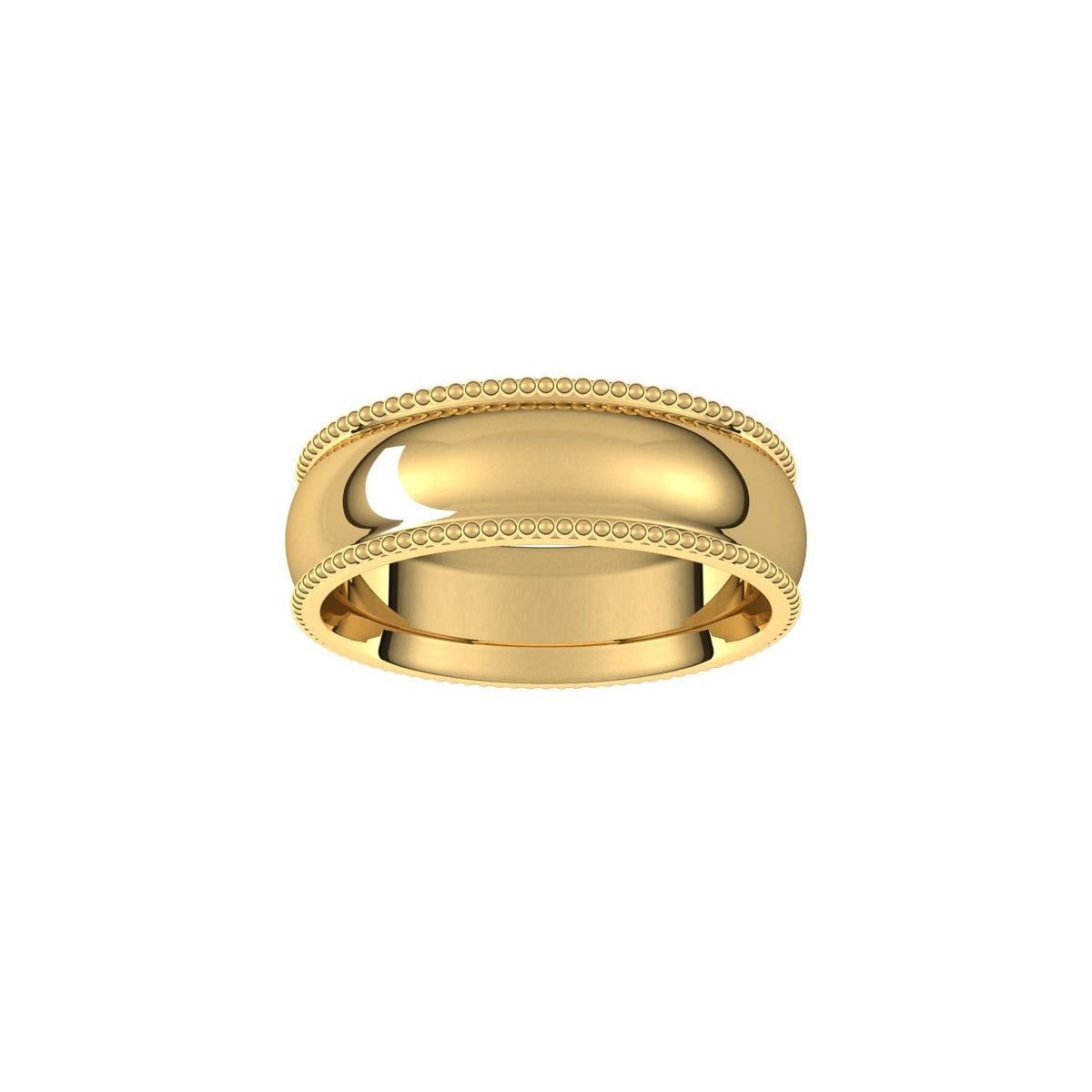 Beaded Comfort-Fit Half Round Band