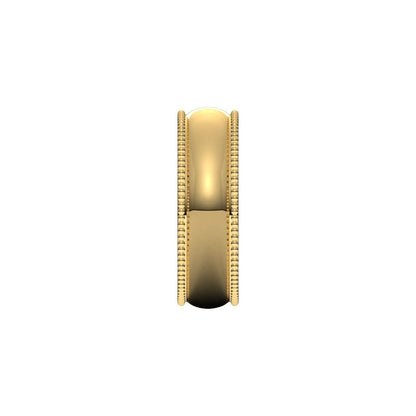 Beaded Comfort-Fit Half Round Band