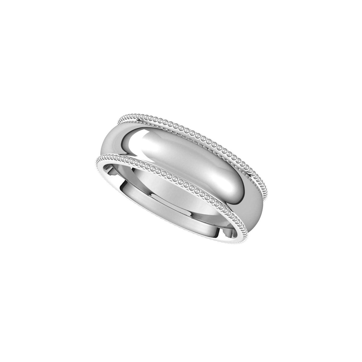 Beaded Comfort-Fit Half Round Band