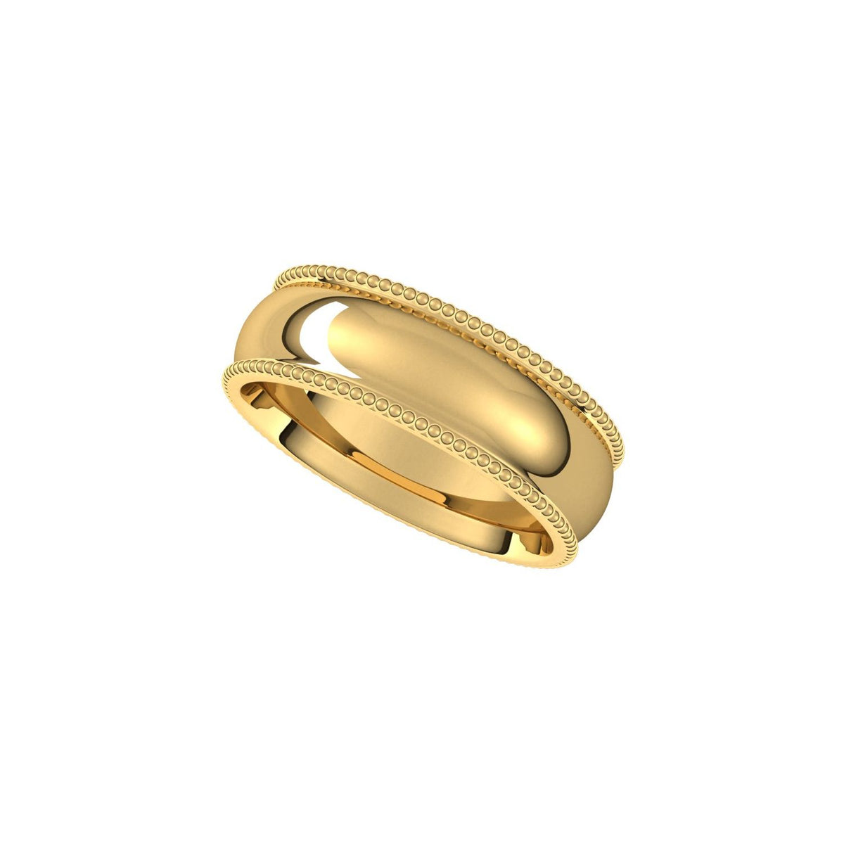 Beaded Comfort-Fit Half Round Band