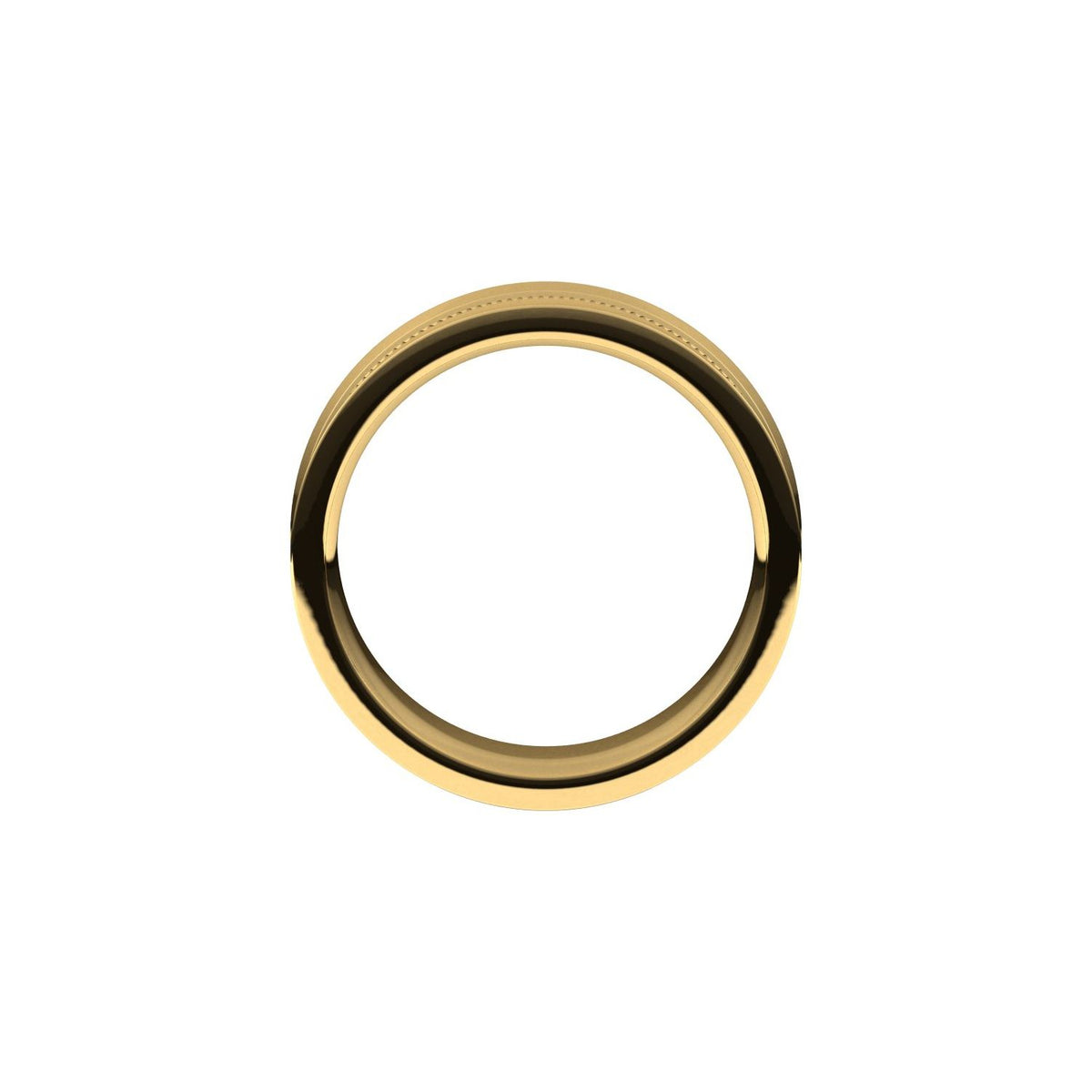 Milgrain Stepped-Edge Concave Band, 7 mm