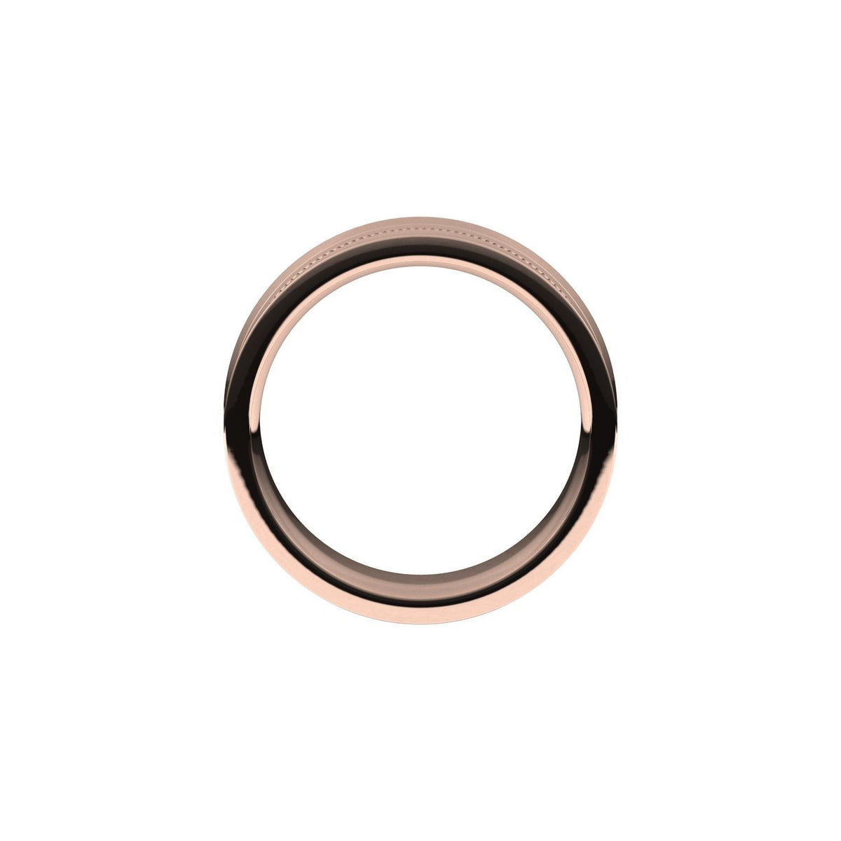 Milgrain Stepped-Edge Concave Band, 7 mm